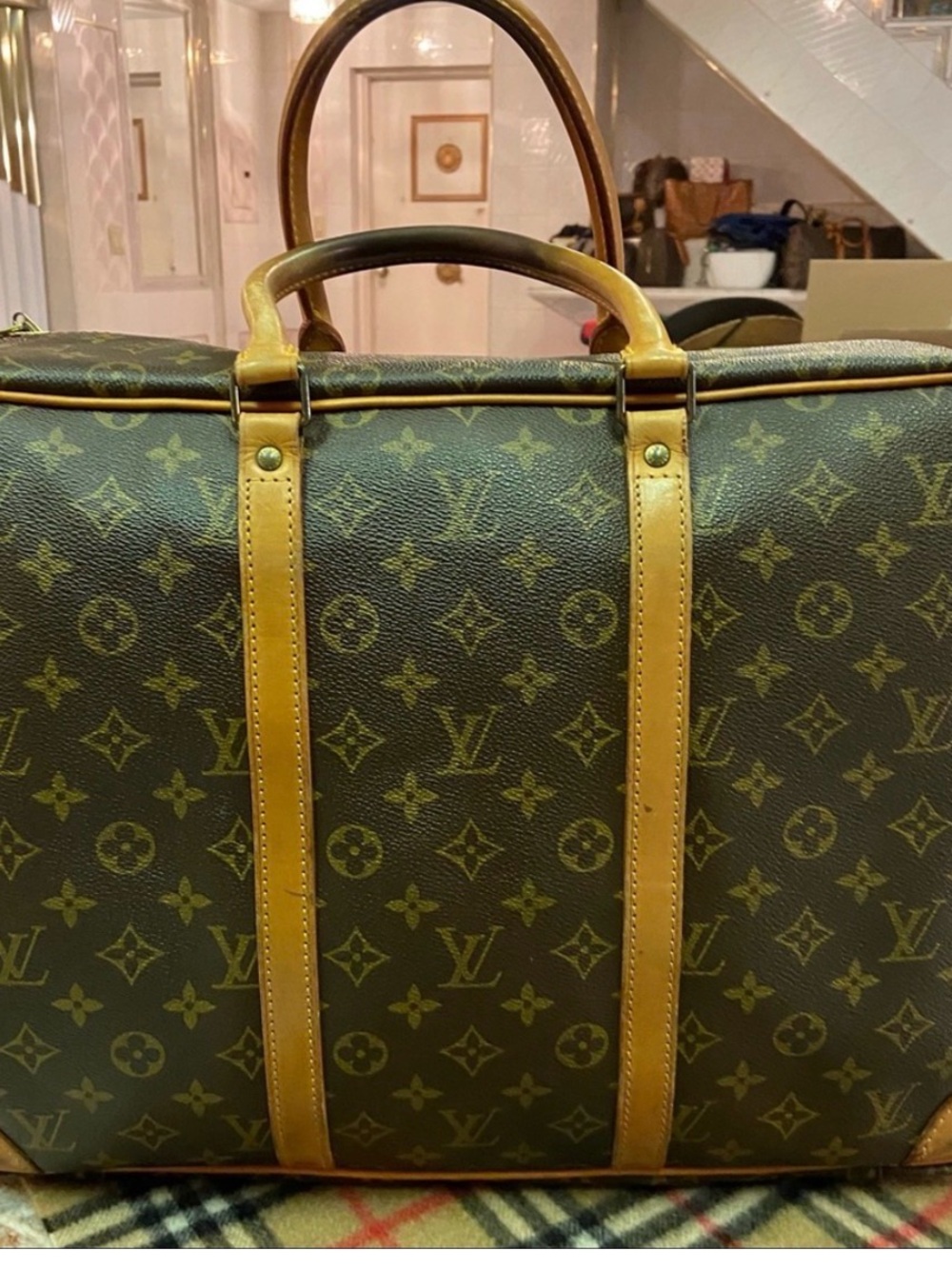 Louis Vuitton Monogram Canvas Travel Bag in Brown and Tan
